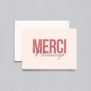 Crane Paper Letterpressed Merci Beaucoup Thank You Pink Lettra® Boxed Notes