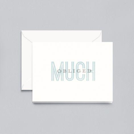Crane Paper Letterpressed Mush Obliged Thank You Pearl White Lettra® Boxed Notes