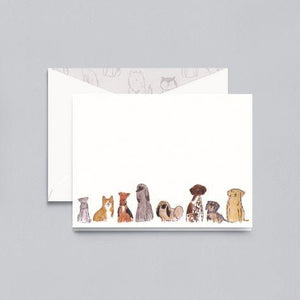 Crane Paper Lithographed Dogs Pearl White Boxed Notes