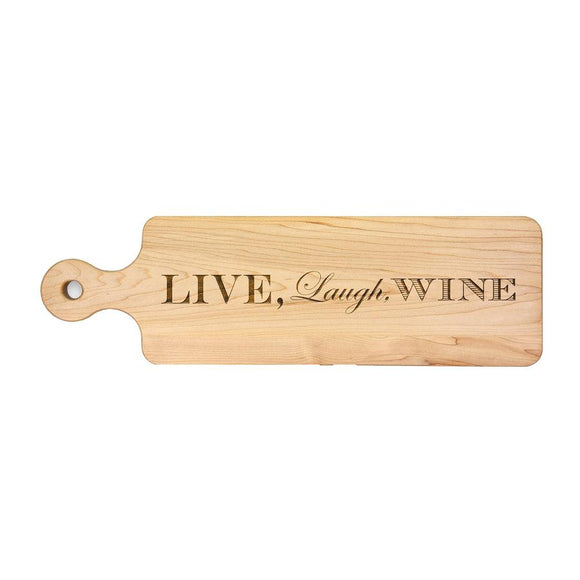 Live Laugh Wine Maple Wood Bread Board 20