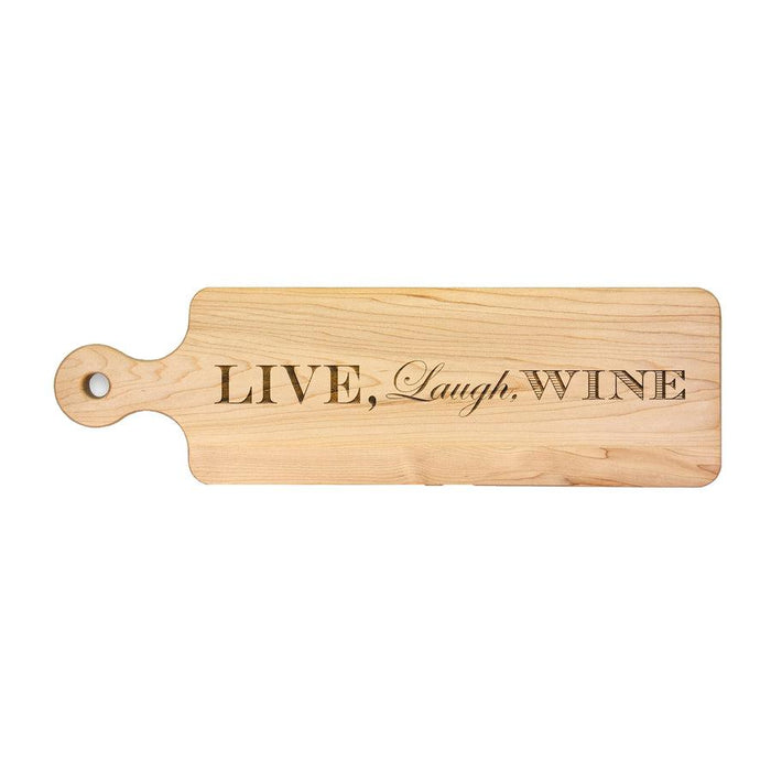 Live Laugh Wine Maple Wood Bread Board 20"x6"