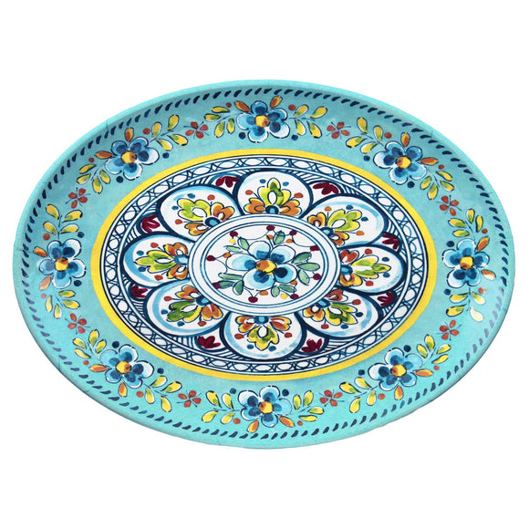 Madrid Turquoise Oval Platter by Le Cadeaux