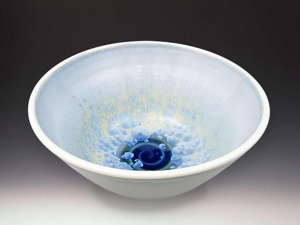 Medium Bowl in Ivory Crystal White Blue by Indikoi — Pearl Grant