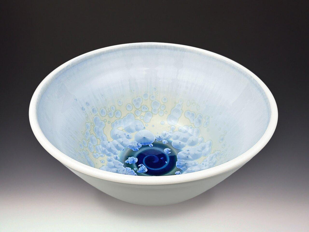 DANSK　記念クリスタルBOWL Medium Bowl in Ivory Crystal White Blue by Indikoi — Pearl Grant