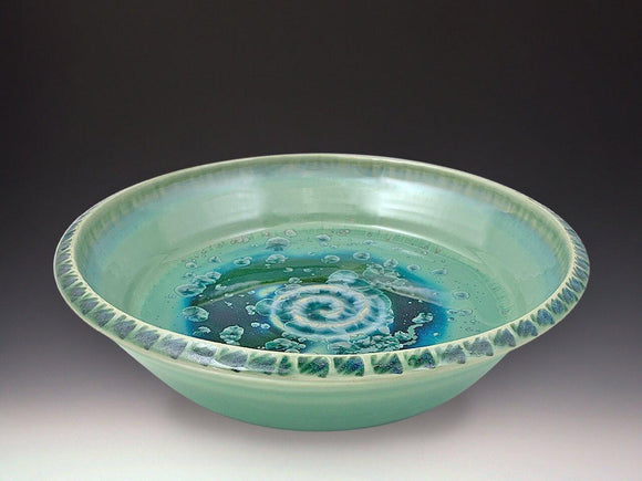 Medium Textured Platter in Patina Crystal Green by Indikoi