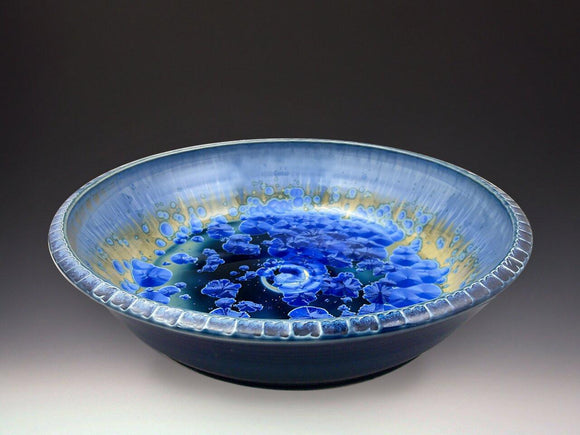 Medium Textured Platter in Sky Crystal Blue by Indikoi