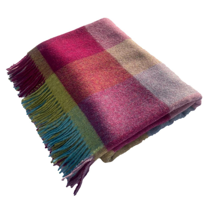 Merino Lambswool Throw Blanket - Harlequin - Boston Block