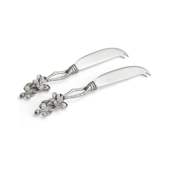 Michael Aram White Orchid Cheese Knife 2 piece Set
