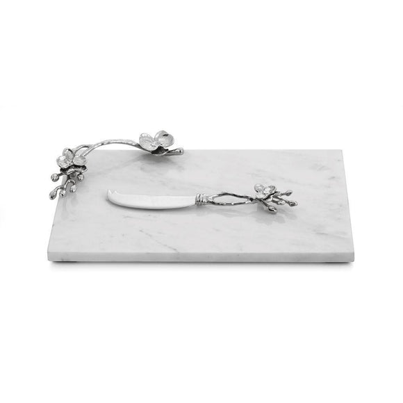 Michael Aram White Orchid Small Cheese Board with Knife