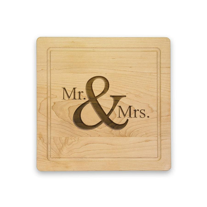 Mr. and Mrs. Maple Wood Cheeseboard 12"x12"