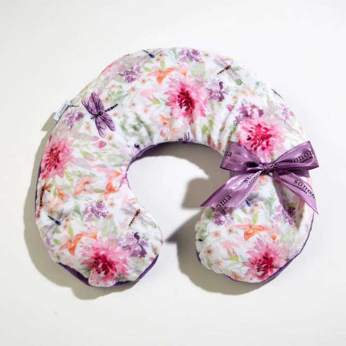 NECK PILLOW - LAVENDER - DRAGONFLY PATTERN