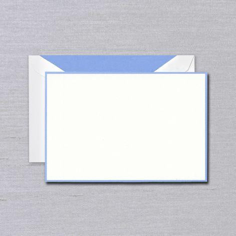 Crane Paper Newport Blue Bordered Pearl White Boxed Cards