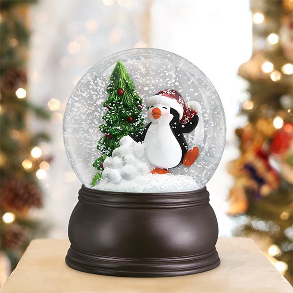 Old World Christmas Snow Globe Dancing Penguin
