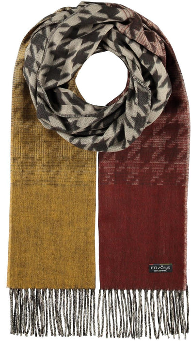 Ombre Houndstooth Scarf Rust
