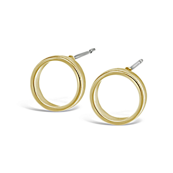 Open Circle Stud Earring in Gold
