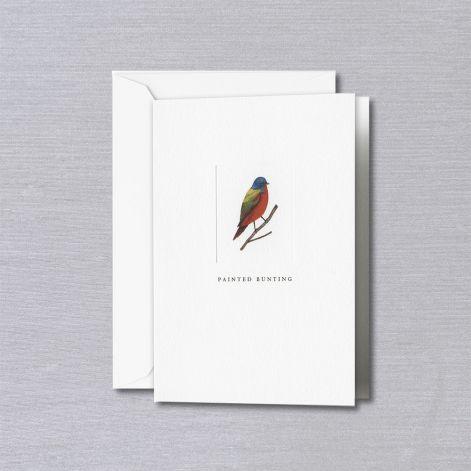 Crane Paper Painted Bunting Pearl White Boxed Vertical Notes
