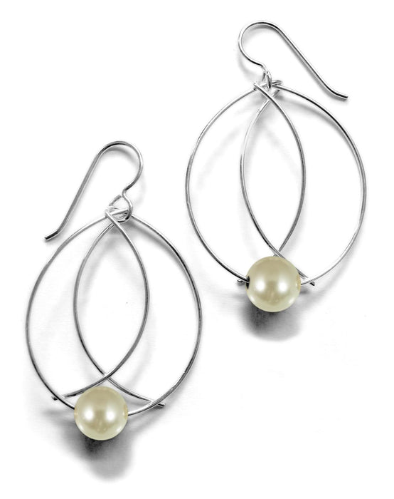 Perfect Size Silver Pearl Earrings
