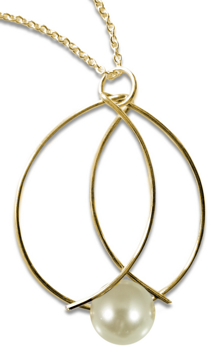 Perfect Size Gold Pearl Pendant
