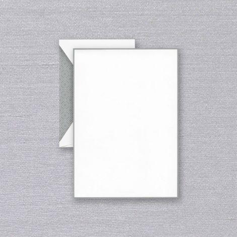 Crane Paper Pewter Bordered Pearl White Boxed Half Sheets