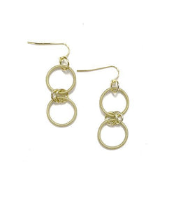 Piano Wire Earring Double Loop in Gold
