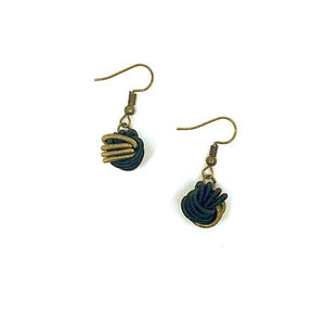 Piano Wire Earring Knot in Black and Bronze
