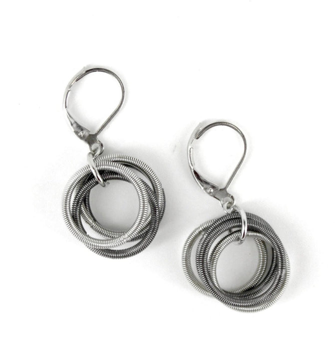 Piano Wire Earring Loop style in Silver and Slate