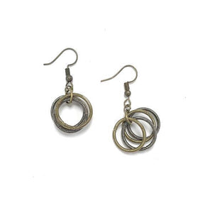 Piano Wire Earring Loop style in Slate and Bronze