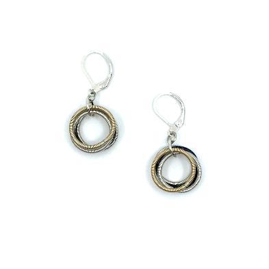 Piano Wire Earring Rose Gold, Black and Silver