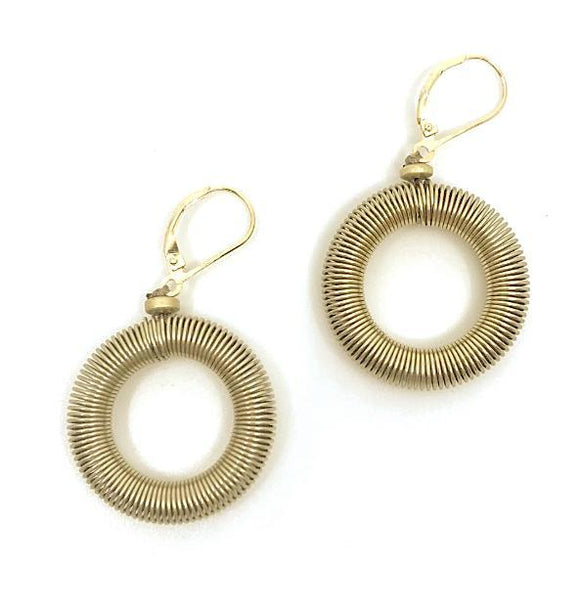 Piano Wire Earring Thick Loop in Gold