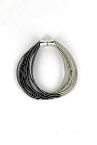Piano Wire Necklace 2 Tone Slate and Silver