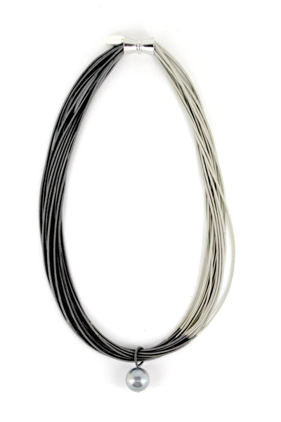 Pearl Piano Wire Necklace - Slate – The Museum & Garden Shop at