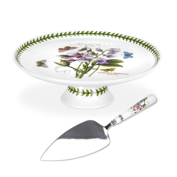 Portmeirion Botanic Garden Footed Cake Plate with Server