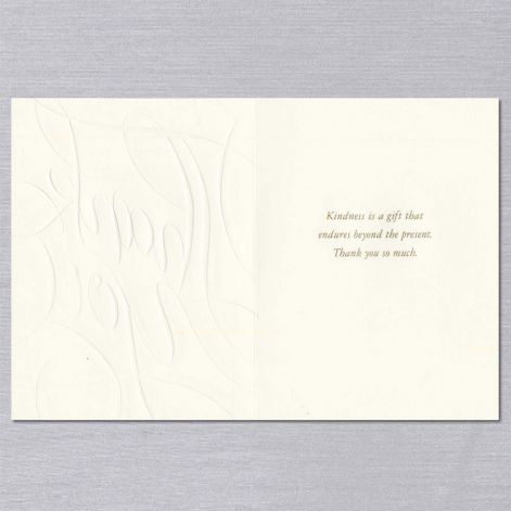 Crane Paper Engraved Calligraphy Ecru Thank You Geeting Card