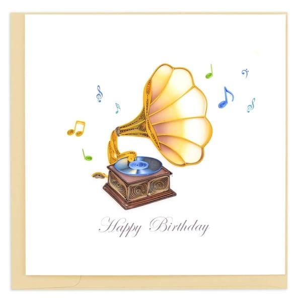 Quilled Birthday Gramophone Card