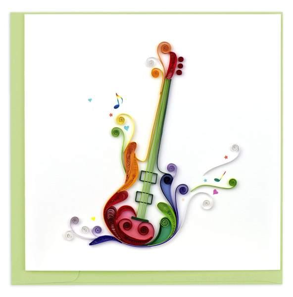 Quilled Electric Guitar Greeting Card