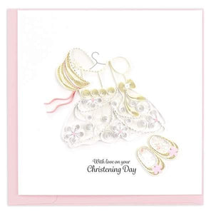 Quilled Girl's Christening Card