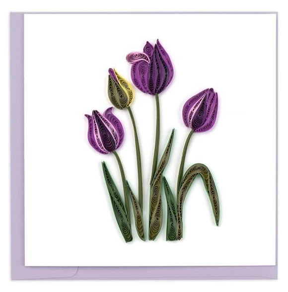 Quilled Purple Tulip Greeting Card