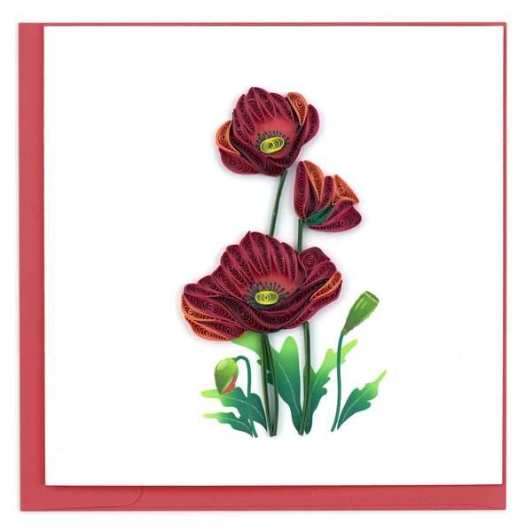 Quilled Red Poppies Cards