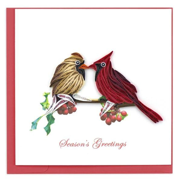 Quilled Season's Greetings Cardinal Christmas Card