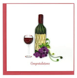 Quilled Wine Glass & Bottle Congrats Card
