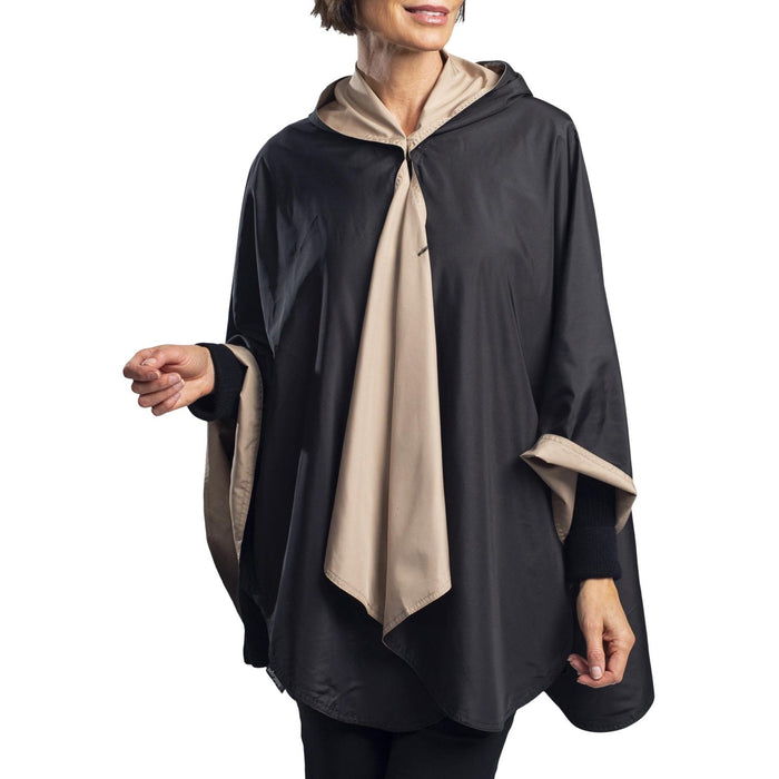 RAINCAPER BLACK & CAMEL REVERSIBLE TRAVEL CAPE