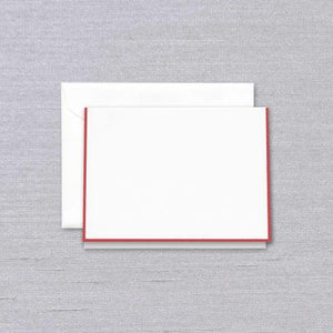 Crane Paper Red Bordered Pearl White Boxed Notes