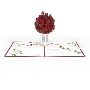 Red Rose Arrangement Classic 3D Pop Up card