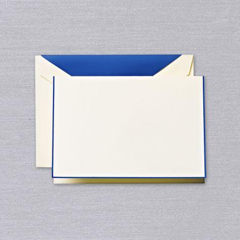 Crane Paper Regent Blue Bordered Boxed Notes with Regent Blue Envelope Liner