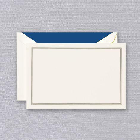 Crane Paper Regent Blue Triple Hairline Framed Ecru Boxed Cards