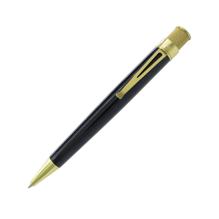 Retro 1951 Tornado Brass Classic Black Lacquer Roller Ball Pen