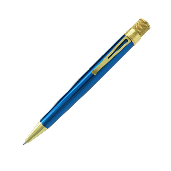 Retro 1951 Tornado Brass Classic Peacock Blue Lacquer Roller Ball Pen