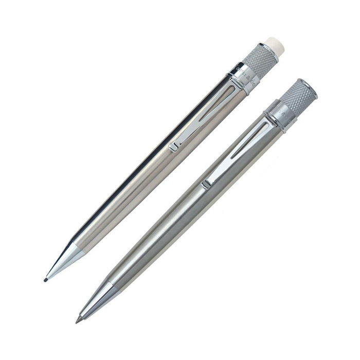 Retro 1951 Tornado Classic Stainless Lacquer Roller Ball Pen and Pencil Gift Set