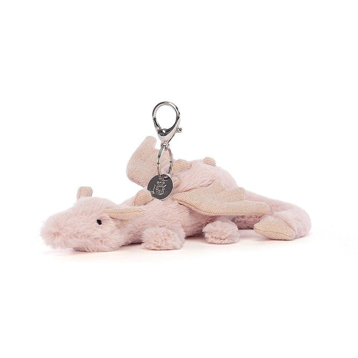 JellyCat Rose Dragon Bag Charm Plush Toy