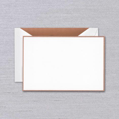 Crane Paper Rose Gold Bordered Pearl White Boxed Card